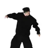 Decoración de Botones Metálicos Diseño de Tejido Holgado Tejido de Nicho Ropa de Punto para Hombre Otoño e Invierno Marca de Moda Americana Tejido Negro