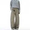 2026 Pantalones Casuales Curvos de Lona con Cuentas Retro Americanos Nuevos para Hombres y Mujeres, Marca de Moda Pantalones de Pierna Ancha Adelgazantes Desconstruidos