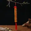 Nudo Chino Tejido Cinco Bendiciones Nudo Mariposa Calabaza de Madera de Durazno Colgante Cinco Emperadores Monedas Adorno Colgante para Hogar y Coche Kit de Materiales DIY