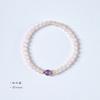 Pulseira de Cristal Extremamente Fina Estilo Simples Feminino Pulseira de Pedra da Lua Cinza Empilhável Mini Pulseira de Cristal em Pó Fino para Namoradas