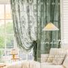 Cortina de gaze verde escuro fresco estilo francês sala de estar rococó quarto renda fio menina retro cortina de gaze branca atacado