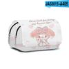 Estuche para Lápices Plegable de Gran Capacidad de Doble Capa con Estampado Perimetral Nuevo Sanrio Meruti Estuche de Papelería para Niños