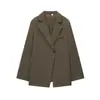 Atacado Outono e Inverno 2025 Novo Europeu e Americano Transfronteiriço Moda de Rua Feminina Blazer de Terno com Fenda na Barra High-End
