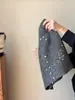 Falda de Tweed Otoño e Invierno con Adorno de Lentejuelas Pesadas, de Cintura Alta, Línea A Adelgazante, Elegante Bodycon Corta para Mujer A9405