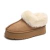 2024 Invierno Nuevo Estilo Forrado de Polar y Grueso Cálido Piel del Noreste de Una Pieza de Suela Gruesa Forrado de Polar y Grueso Cálido Botas para Nieve para Mujer