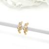 Moda Estilo Coreano Exquisitos Brincos de Clipe de Zircônia para Mulheres Sem Orelhas Furadas, Novos Brincos Simples Cor Dourada 14K de Longa Duração, Clipes de Cartilagem