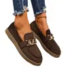Mocasines de Moda Otoñal Nueva Estilo Coreano 2025 Hebilla Metálica Suela Gruesa Suave Zapatos Casuales Planos de Moda Venta al por Mayor