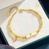 Nuevo Pulsera Plateada con Jade Hetian y Diseño de Bambú, Pulsera de Bambú de Diseño Nicho, Regalo de Lujo Ligero, Venta Directa del Fabricante