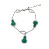 Pulsera de Calado de Calabaza Deslizante con Circonita y Madreperla Estilo Lujo Ligero, Temperamento Exquisito Vintage, Versátil y Sensación de Alta Gama, Joyería para Mujer
