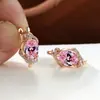Brincos de Zircônia com Diamante Branco Micro-Incustados, Cor Dourado Champagne Oval, Brincos de Diamante Delicados Envoltos em Videira, Mais Vendidos Quentes do Aliexpress