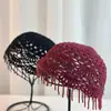 Sombrero Hueco con Borlas Estilo Bohemio para Mujer, Verano, Viajes, Fotografía, Ambiente Retro, Suéter de Punto