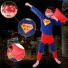 Disfraz Infantil de Halloween Spiderman Batman Superman Capa Ropa traje Manga Larga Vestido de Gala Show