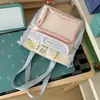 Bolsa Tote Transparente de Color Contrastante Dulce, Bolso de Hombro Único para Niñas, Esquema de Colores Macarrón, Bolsa Diaria para Estudiantes para Clase y Tutorías