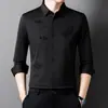 Nueva Colección de Primavera Año del Dragón Camisa Sin Costuras para Hombre Camisa Casual de Negocios Anti-Arrugas Sin Planchar Elástica Top Venta al por Mayor