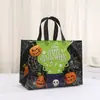 Bolsas de Halloween Prontas, Sacolas de Compras de Abóbora Estéreo Impressas em Cores Prensadas a Quente, Sacolas Não Tecidas Trançadas Laminadas