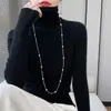 Suéter de Lana de Cuello Alto Sin Costuras para Mujer 100% Lana Pura Otoño e Invierno Jersey Camiseta Base Interior Suéter Ajustado Elástico de Cachemira