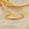 Pulsera transfronteriza de estilo frío ins de nicho, simple, con textura geométrica, para mujer, nuevo diseño chino, acero de titanio chapado en oro