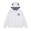 Sudadera con Capucha Estilo Americano Cruzado Estampado de Leopardo Hello Kitty Patchwork para Hombres y Mujeres, 2026 Cardigan Holgado Estilo Perezoso