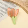 Novo Tecido Xadrez Planta Flor Algodão Flor Boneca Roupas Vestido Broche Acessórios Joias Artesanais Flores