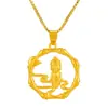 Colgante de oro duro 3D de imitación con bendición de Buda, arena de Vietnam, oro, para hombres y mujeres, chapado en cobre, collar de Bodhisattva, colgante Zen