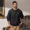 Suéter Grueso Nuevo de Moda para Hombre Otoño e Invierno Festivo Conjunto de Dos Piezas Pulóver Cuello Redondo Camisa Base Tejido de Punto Cálido Casual