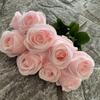 Novo Arranjo de Flores de Casamento Simulado Flor Falsa Flor de Fundo para Palco de Auditório Estrada Chão com 9 Cabeças de Rosa Redonda Fantasia Flores de Seda em Casa