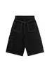 Shorts de Cargo Amplios de Pierna Ancha Estilo Retro Americano Unisex Marca de Moda Urbana Diseño de Costuras Expuestas Pantalones Vaqueros Rectos Cortos