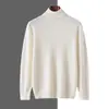 Suéter de cachemira con cuello alto para hombre transfronterizo, nuevo estilo otoño e invierno, tejido de manga larga, cómodo, versátil, jersey de talla grande, cálido