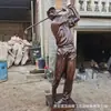 Decoración de Ciudad Escultura de Figura de Cobre Fundido Soldado del Ejército Rojo Larga Marcha Ejército de la Octava Ruta Escultura de Soldado del Ejército Rojo Adornos Culturales Rojos de Cobre Fundido