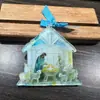 Artículo Popular Transfronterizo: Colgante Plano de Acrílico 2D con Diseño de Pájaro de Cuerda y Casa para Perros, Adorno Colgante para Decoración de Coche