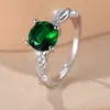 Anillo para Mujer Rongxing de Brazo Retorcido Europeo y Americano Transfronterizo Banda de Anillo de Brazo Retorcido Piedra Principal Redonda de Cuatro Garras Múltiples Colores Joyería para Banquetes