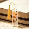 Marcador de Páginas Acrílico Transparente 2D Marcador de Flores Creativo Suministros de Estudio para Estudiantes Papelería Regalo Regalo Creativo