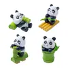 Paisaje en miniatura con lindas figuras de bambú y panda, adorable decoración de jardín, accesorios de paisajismo DIY, adornos en miniatura
