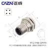 Zhengcheng M12 Placa de Flange para Placa de Circuito Impresso Soquete de Aviação Frontal e Traseiro Tipo Placa de Soldagem Conector Macho e Fêmea 4P6 Pinos 817 Núcleos Conector à Prova d'Água