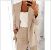Primavera y Otoño 2026 Estilo Nuevo Moda Europea y Americana Color Sólido Ajuste Delgado Cárdigan Chaqueta Traje de Temperamento Conjunto de Traje para Mujer
