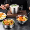 Suministro de Fábrica Taza de Acero Inoxidable 304 de Doble Capa para Comida Rápida Lonchera con Capas para Cantina Escolar Recipiente Hermético Se Puede Procesar y Personalizar