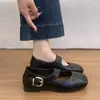Zapatos Mary Jane bajos para mujer, zapatos planos de cuero estilo francés, zapatillas de ballet de suela blanda, nuevo modelo negro verano 2026