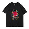 2024 Novo Comércio Exterior Manga Curta Verão Novo Marca Original Europeia e Americana Hip-hop Solto Prajna Wrap Estampada Camiseta