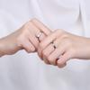 Anillo de belleza dulce retro de plata esterlina 999 lindo lindo anillo de pareja de amor nicho anillo abierto grabado regalo conmemorativo