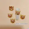 Nueva Máscara de Zorro Arte para Uñas Pedrería Cobre Incrustado Zirconia Colgante Pulsera Zorro Hueco Llama Kits de Arte para Uñas Accesorios Collar Pulsera