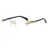 Gafas de lectura vintage sin marco, nuevas, 2024, con protección contra la luz azul, cambio de color, gafas de lectura HD para hombres y mujeres.
