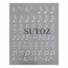 Adesivos de Unha Nota Musical com Glitter Símbolos Musicais Personalizados Elemento de Piano Adesivos Autocolantes Acessórios de Decoração DIY para Unhas