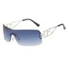 Gafas de Sol Retro Llama de Mercurio Estilo Europeo y Americano, Moda SexY Milenio Y2 Forma Cóncava Personalizadas Sin Montura de Una Pieza