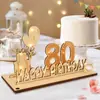 Regalo en efectivo 18-80 cumpleaños letrero de madera digital moño con luces de hadas luz LED artesanías de madera
