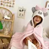 Directo de fábrica toalla de baño tipo capa de coralina para niños absorbente súper suave bata de baño