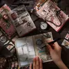 ZABC Série de Botas Plataforma Transfronteiriças Livro de Adesivos Tema Vintage Base de Material Colagem DIY 8 Designs