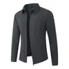 2026 Transfronterizo Otoño/Invierno Nuevo Suéter Cardigan de Punto con Cremallera y Cuello Solapa para Hombre Moda Juvenil Chaqueta Casual para Hombre