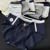 6188 Estilo Universitario Gris y Azul Conejito Lindo Ropa Interior para Mujer Algodón Jacquard Hilo de Color Clase A Algodón Puro Entrepierna Extendido Pantalón Largo 10A