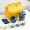 Conjunto de Chá de Viagem Portátil de Cerâmica Conjunto de Chá Kung Fu Copo Rápido para Exterior Conjunto Pequeno Lembrancinha Presente de Feriado Negócios