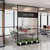 Pantalla Divisoria de Vidrio Moderna para Oficina con LOGOTIPO Pared de Imagen de Bloqueo de Fondo para Vestíbulo de Entrada y Escritorio de Recepción